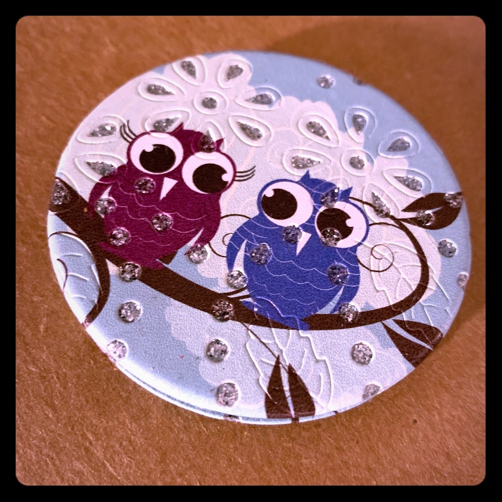 Owl two-sided Pocket Mirror